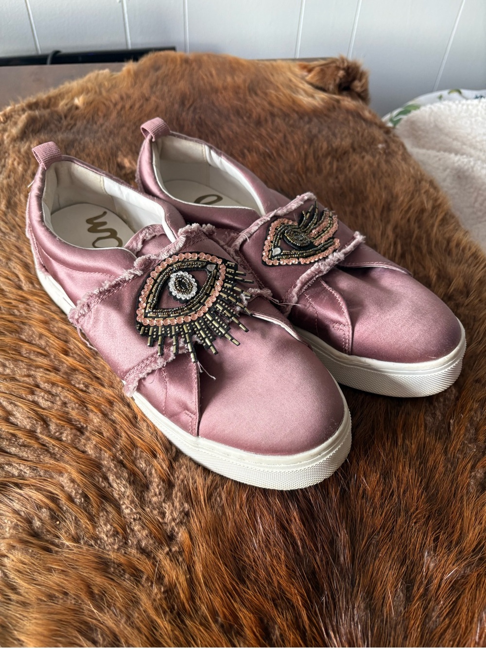 Sam Edelman Women's Purple Satin Levine 2 Slip On Sneaker